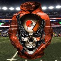 Cleveland Browns 3D Hoodie Chain Skull Sweatshirt