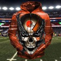 Cleveland Browns 3D Hoodie Chain Skull Sweatshirt