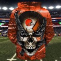 Cleveland Browns 3D Hoodie Chain Skull Sweatshirt