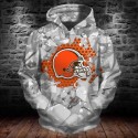 Cleveland Browns 3D Hoodie Gray Sweatshirt