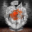 Cleveland Browns 3D Hoodie Gray Sweatshirt