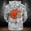 Cleveland Browns 3D Hoodie Gray Sweatshirt