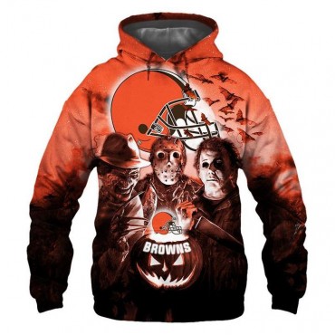 Cleveland Browns 3D Hoodie Horror Jacket
