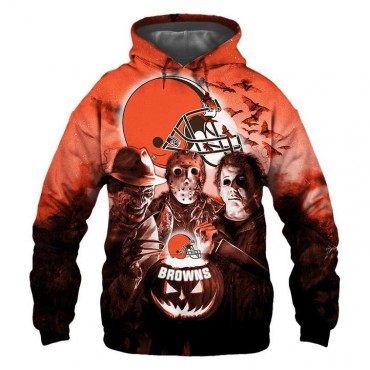 Cleveland Browns 3D Hoodie Horror Jacket