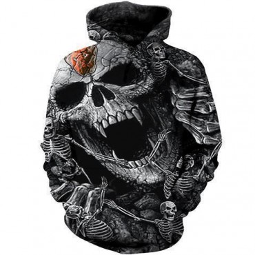 Cleveland Browns 3D Hoodies Unique Skull