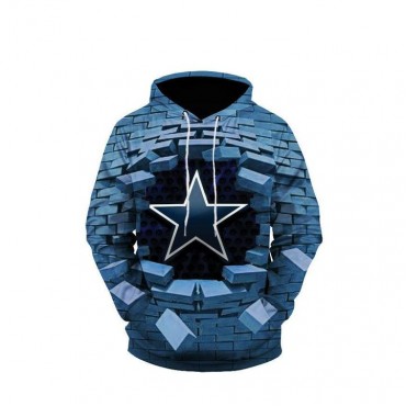 Dallas Cowboys 3D Hoodie Blue Bricks