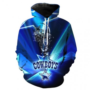 Dallas Cowboys 3D Hoodie Blue Light