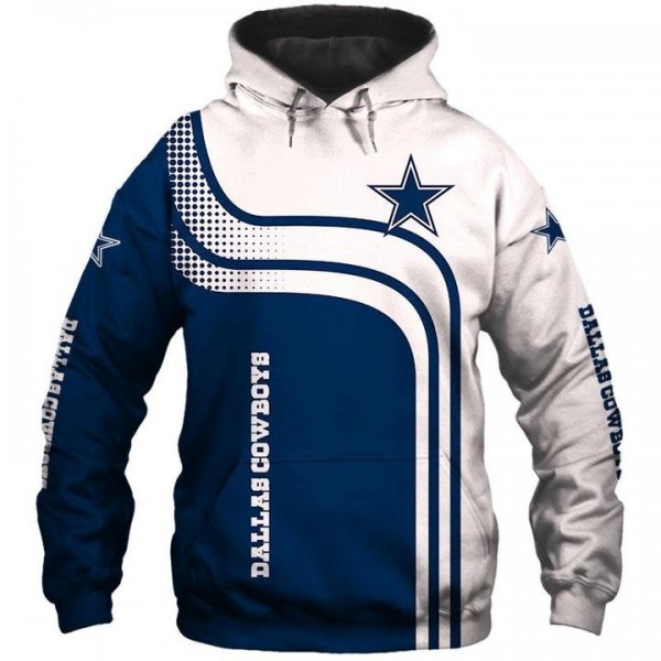 Dallas Cowboys 3D Hoodie Blue Line