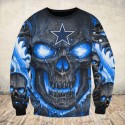 Dallas Cowboys 3D Hoodie Blue Skull Hot