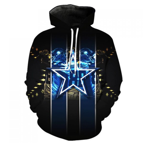 Dallas Cowboys 3D Hoodie Blue Strip