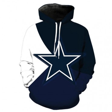 Dallas Cowboys 3D Hoodie Blue White Star