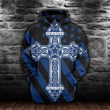 Dallas Cowboys 3D Hoodie Cross