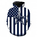 Dallas Cowboys 3D Hoodie Blue Flag