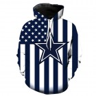 Dallas Cowboys 3D Hoodie Blue Flag