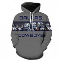 Dallas Cowboys 3D Hoodie Gray