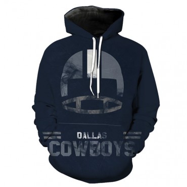 Dallas Cowboys 3D Hoodie Gray Blue