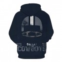 Dallas Cowboys 3D Hoodie Gray Blue