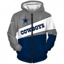 Dallas Cowboys 3D Hoodie Gray and Blue