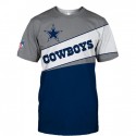 Dallas Cowboys 3D Hoodie Gray and Blue