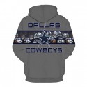 Dallas Cowboys 3D Hoodie Gray