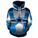 Dallas Cowboys 3D Hoodie Metallic Blue
