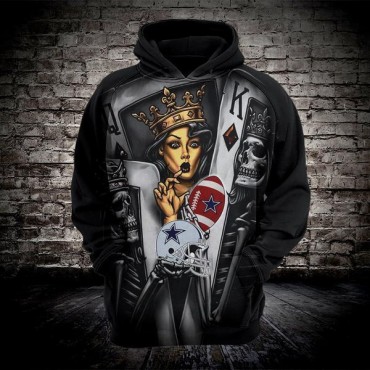 Dallas Cowboys 3D Hoodie Poker