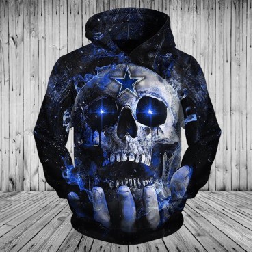 Dallas Cowboys 3D Hoodie Skull