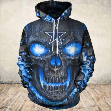 Dallas Cowboys 3D Hoodie Skull Hot