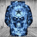 Dallas Cowboys 3D Hoodie Skull Hot