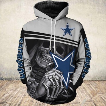 Dallas Cowboys 3D Hoodie Skull MVP