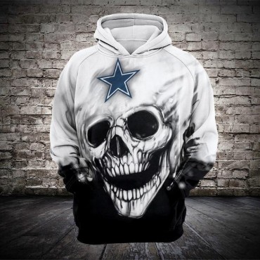 Dallas Cowboys 3D Hoodie Skull Star