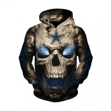 Dallas Cowboys 3D Hoodie Skull Star Hot