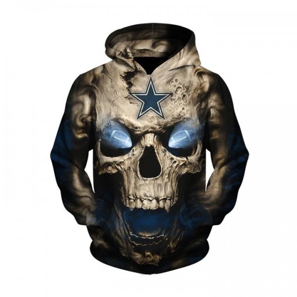 Dallas Cowboys 3D Hoodie Skull Star Hot