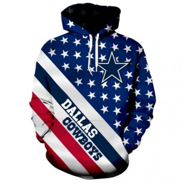 Dallas Cowboys 3D Hoodie USA Flag