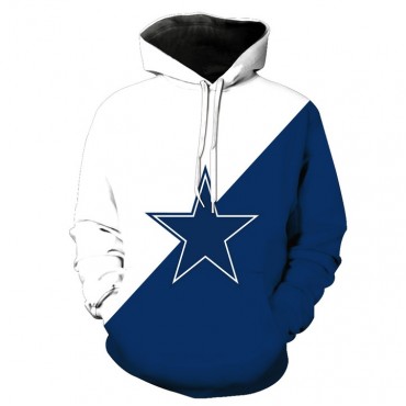 Dallas Cowboys 3D Hoodie Unique Blue White Star