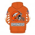 Denver Broncos 3D Hoodie Cool Orange