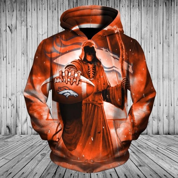 Denver Broncos 3D Hoodie Death Skull