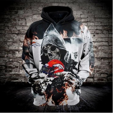 Denver Broncos 3D Hoodie Hot Skull