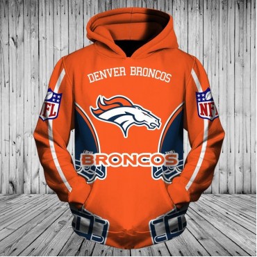 Denver Broncos 3D Hoodie Orange