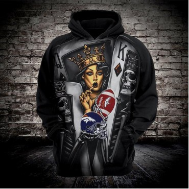 Denver Broncos 3D Hoodie Poker