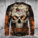 Denver Broncos 3D Hoodie Skull