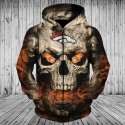 Denver Broncos 3D Hoodie Skull