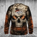 Denver Broncos 3D Hoodie Skull