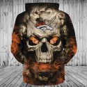 Denver Broncos 3D Hoodie Skull