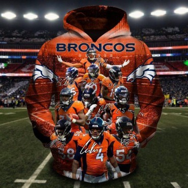 Denver Broncos 3D Hoodie Team