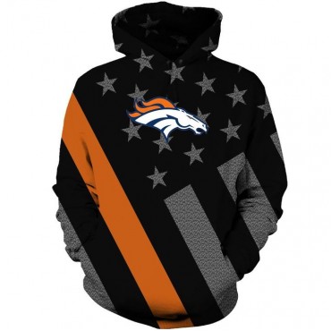 Denver Broncos 3D Hoodie Unique Flag