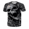Denver Broncos 3D T-Shirt Gray Skull