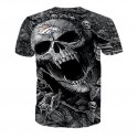 Denver Broncos 3D T-Shirt Gray Skull