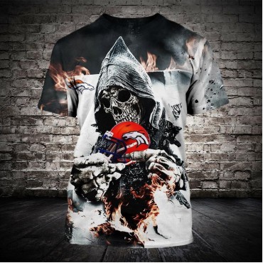 Denver Broncos 3D T-shirt Hot Skull