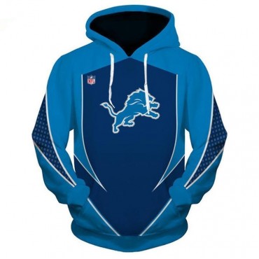 Detroit Lions 3D Hoodie Blue